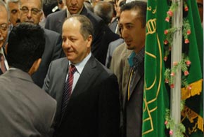مسعود البرزاني في جناح العتبة العباسية