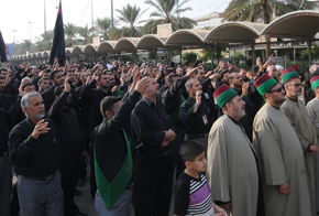 موكب العتبتين المقدستين وهو بأتجاه مرقد أبي الفضل العباس عليه السلام