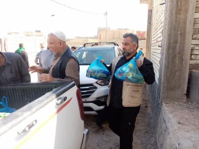 ضمن حملة (مرجعيّة التكافل): وحدةُ بغداد/ الرصافة تسيّر قافلةً لإغاثة العوائل المتضرّرة