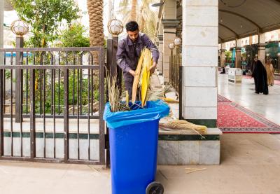 حملةُ تنظيفٍ وإدامة لنُخيلات ما بين الحرمَيْن الشريفَيْن تزامناً مع الزيارة الشعبانيّة