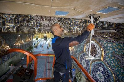 قسم الصيانة والإنشاءات الهندسية: نعمل وفق خطط متكاملة لتأمين احتياج العتبة وأقسامها من الطاقة الكهربائية