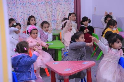 تفاعل الاطفال اثناء المحاضرة التعليمية 