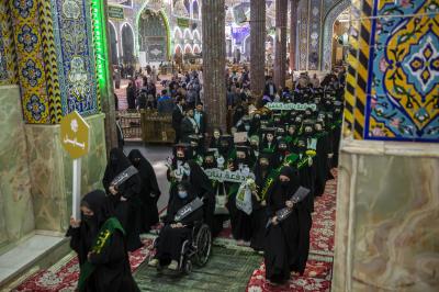 صور من فعاليات الفترة الصباحية من حفل التخرج المركزي لطالبات الجامعات العراقية دفعة (بنات الكفيل) السنوي الخامس
