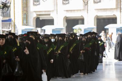 صور من فعاليات الفترة الصباحية من حفل التخرج المركزي لطالبات الجامعات العراقية دفعة (بنات الكفيل) السنوي الخامس