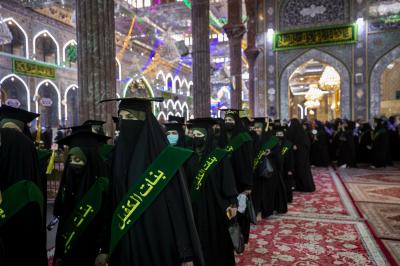 صور من فعاليات الفترة الصباحية من حفل التخرج المركزي لطالبات الجامعات العراقية دفعة (بنات الكفيل) السنوي الخامس