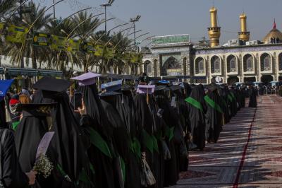 صور من فعاليات الفترة الصباحية من حفل التخرج المركزي لطالبات الجامعات العراقية دفعة (بنات الكفيل) السنوي الخامس