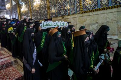 صور من فعاليات الفترة الصباحية من حفل التخرج المركزي لطالبات الجامعات العراقية دفعة (بنات الكفيل) السنوي الخامس