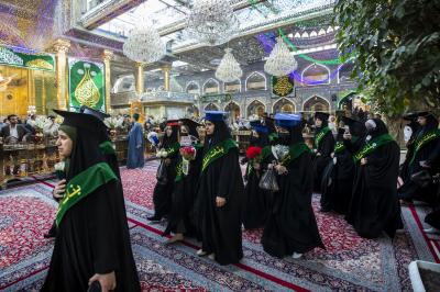 صور من فعاليات الفترة الصباحية من حفل التخرج المركزي لطالبات الجامعات العراقية دفعة (بنات الكفيل) السنوي الخامس