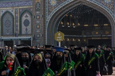 صور من فعاليات الفترة الصباحية من حفل التخرج المركزي لطالبات الجامعات العراقية دفعة (بنات الكفيل) السنوي الخامس