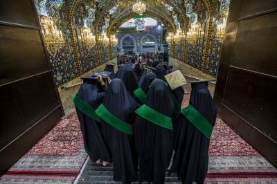 صور من فعاليات الفترة الصباحية من حفل التخرج المركزي لطالبات الجامعات العراقية دفعة (بنات الكفيل) السنوي الخامس