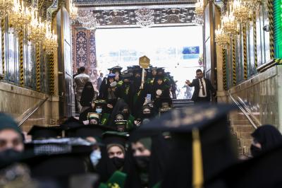 صور من فعاليات الفترة الصباحية من حفل التخرج المركزي لطالبات الجامعات العراقية دفعة (بنات الكفيل) السنوي الخامس