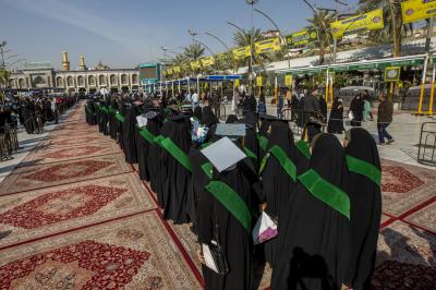 صور من فعاليات الفترة الصباحية من حفل التخرج المركزي لطالبات الجامعات العراقية دفعة (بنات الكفيل) السنوي الخامس