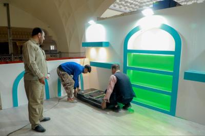 التحضيرات مستمرة لحين الانتهاء من وضع اللمسات الأخيرة في كل ما يتعلق بجناح المجمع العلمي