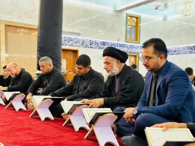 في قضاء الهندية... المجمع العلمي يقيم مجلساً عزائياً بمشاركة طلبة حفظ القرآن