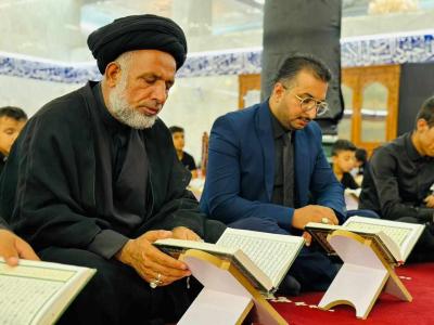 في قضاء الهندية... المجمع العلمي يقيم مجلساً عزائياً بمشاركة طلبة حفظ القرآن