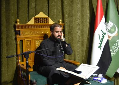 تفاعل طلبة الحوزة العلمية مع خيمة سيد الماء على طريق زائري الأربعين