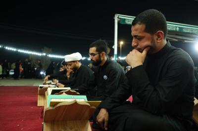 قرّاء المجمع العلمي يقيمون محافل قرآنية في طريق (يا حسين)