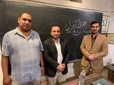 موفد المجمَع العلمي يُجري زيارة لمدرسة الخطّ العربي في القاهرة