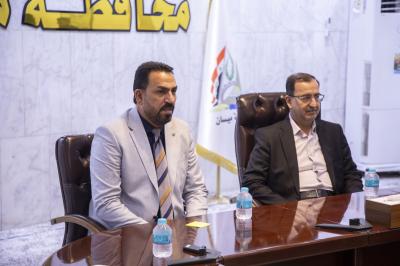 وفد العتبة العباسية يصل إلى ميسان ويعقد اجتماعاً مع حكومتها المحلية