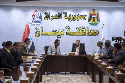 وفد العتبة العباسية يصل إلى ميسان ويعقد اجتماعاً مع حكومتها المحلية
