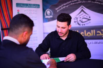 المجمع العلمي يفتتح خيمة سيّد الماء القرآنيّة لزائري الأربعين في ذي قار