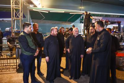 المشرف على مجمع أبي الفضل العباس (عليه السلام) يتفقد الخدمات المقدمة لزائري الأربعين