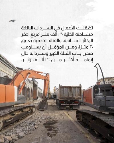 مواصلة الأعمال في مشروع سرداب صحن باب القبلة الكبير