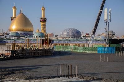قسم المشاريع ينجز صبّ أكثر من 200 م³ من الخرسانة في المساحات الإضافية لصحن أم البنين (عليها السلام)
