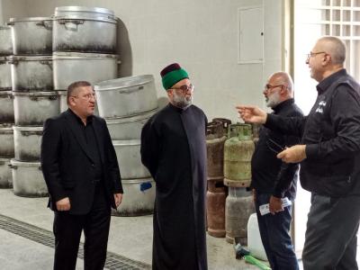 الأمين العام للعتبة العبّاسية المقدّسة يتفقد مجموعة مواكب أمّ البنين (عليها السلام) لخدمة الزائرين