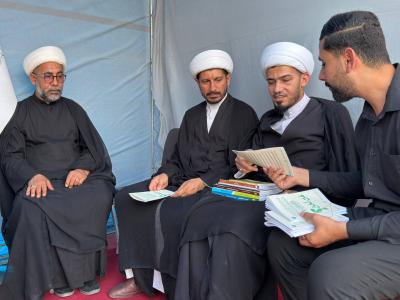 قسم الشؤون الفكرية يفتتح محطتين ثقافيتين في ذي قار لخدمة زائري الأربعين