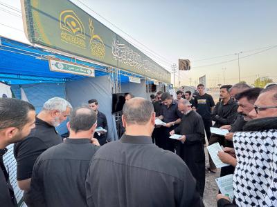 قسم الشؤون الفكرية يفتتح محطتين ثقافيتين في ذي قار لخدمة زائري الأربعين
