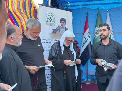 قسم الشؤون الفكرية يفتتح محطتين ثقافيتين في ذي قار لخدمة زائري الأربعين