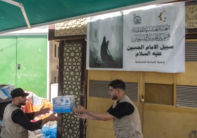  قسم بين الحرمين الشريفين ينصب 12 محطة لتوزيع المياه في أربعة مواقع داخل مدينة كربلاء