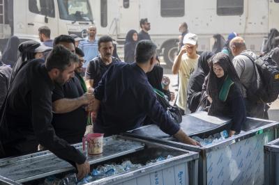  قسم بين الحرمين الشريفين ينصب 12 محطة لتوزيع المياه في أربعة مواقع داخل مدينة كربلاء