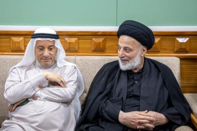 سماحة السيّد الصافي يستقبل المتولّي الشرعيّ للعتبة الرضوية المقدّسة في مجمّع أبي الفضل العباس (عليه السلام)