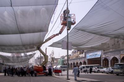 في مركز مدينة كربلاء.. العتبة العباسية المقدسة تنشر لافتات تعريفية لمهرجان رحمة للعالمين الدولي الأول