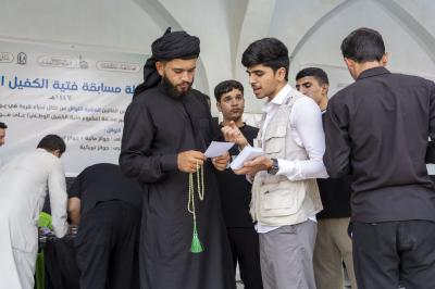 قسم العلاقات العامة يفتتح محطّات فتية الكفيل الثقافية في مزار التابعي سعيد بن جبير