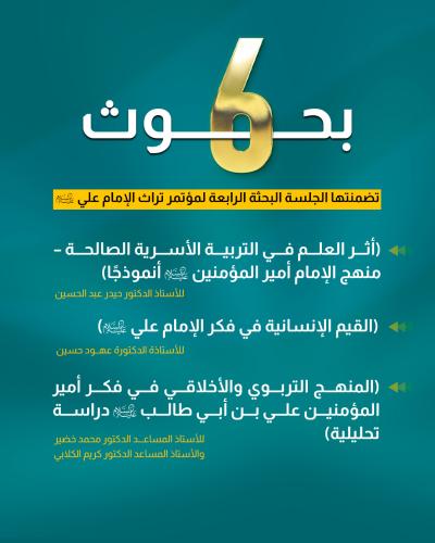دراسات قدمها باحثون في مؤتمر تراث أمير المؤمنين (عليه السلام) الرابع
