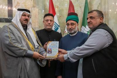 الأمانة العامة للعتبة العباسية المقدسة تستقبل وفد أهالي بلد وتؤكد دعمها لمواكبهم الحسينية السنوية