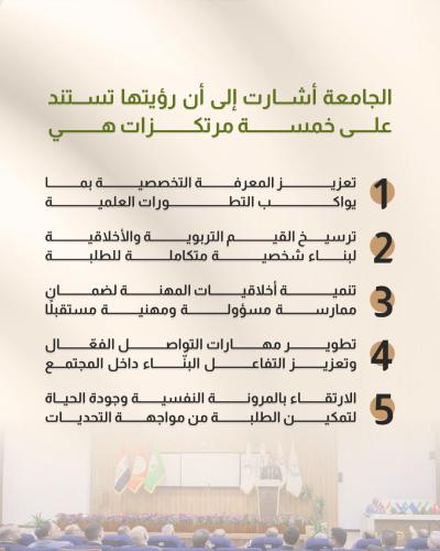 جامعة العميد توضح مرتكزاتها الأساسية لتحقيق التنمية الأكاديمية والعلمية 