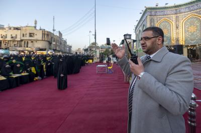 وصول الطالبات المشاركات في حفل تخرج بنات الكفيل العاشر إلى العتبة العباسية المقدسة