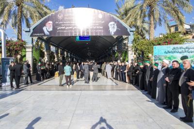 بحضور سماحة السيد الصافي.. العتبتان المقدستان الحسينية والعباسية تقيمان مجلسًا تأبينيًّا على روح السيد علي الخامنئي (رحمه الله)