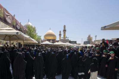 العتبة العباسية المقدسة تنظّم عزاء مواكب كركوك في سامراء لإحياء ذكرى عاشوراء