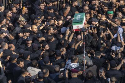 العتبة العباسية المقدسة تشهد مراسم تشييع جثامين عائلة السيد الشهيد علي الخامنئي (رضوان الله عليه)