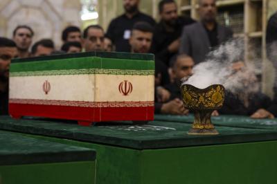 العتبة العباسية المقدسة تشهد مراسم تشييع جثامين عائلة السيد الشهيد علي الخامنئي (رضوان الله عليه)