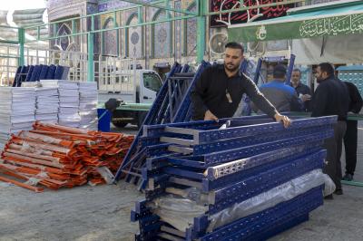استعدادًا لزيارة الأربعين.. قسم الشؤون الخدمية يباشر تهيئة مواقع الأمانات الجديدة