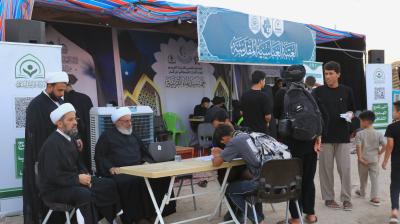 عبر الخيمة الثقافية القرآنية.. قسم الشؤون الفكرية يواصل تقديم خدماته لزائري الأربعين في ذي قار