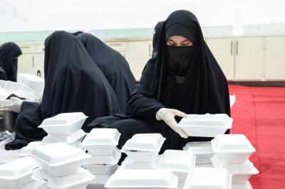 القسم النسوي في مجمع أبي الفضل العباس (عليه السلام) يقدم خدماته لزائرات الأربعين