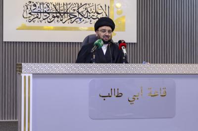 في موكب العتبتين.. المشروع التبليغي يقدم محاضرة علمية لوفد أكاديمي من جامعة ميسان