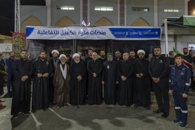 بحضور الأمين العام.. قسم العلاقات العامة يفتتح (منصة فتية الكفيل التفاعلية) في طريق زائري الأربعين